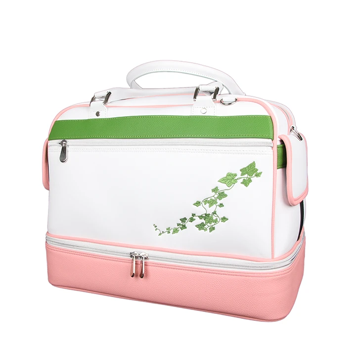 White Golf Boston Bag Embroidery White Golf Boston Bag Embroidery